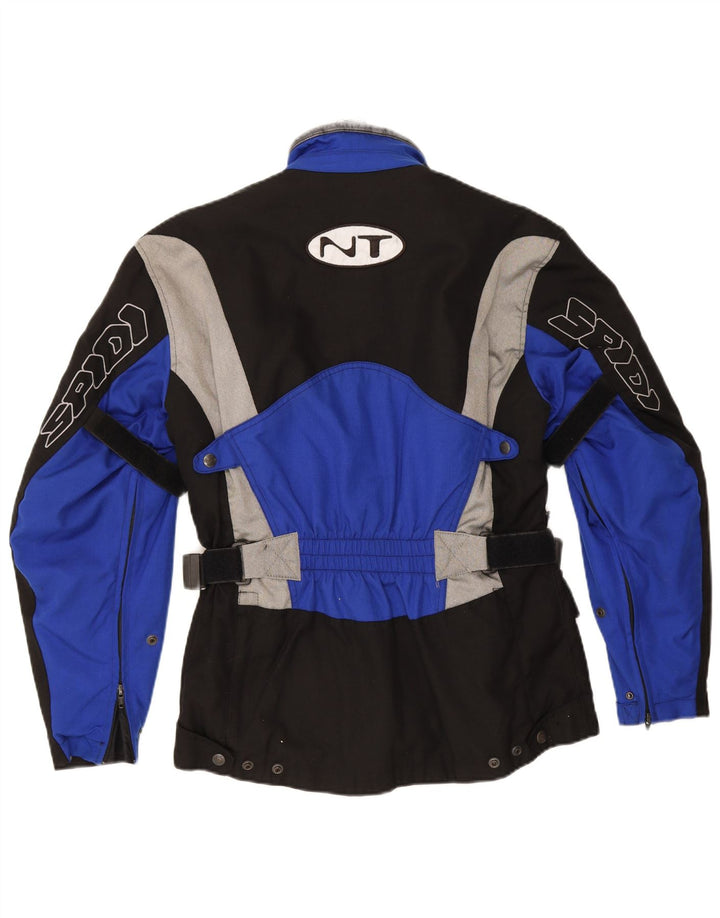 SPIDI Mens Biker Jacket UK 36 Small Black Colourblock Polyester