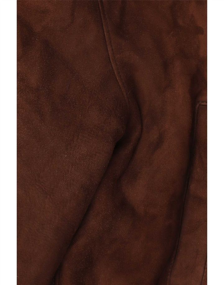 Mabrun Veste en peau de mouton pour homme IT 56 3XL Marron