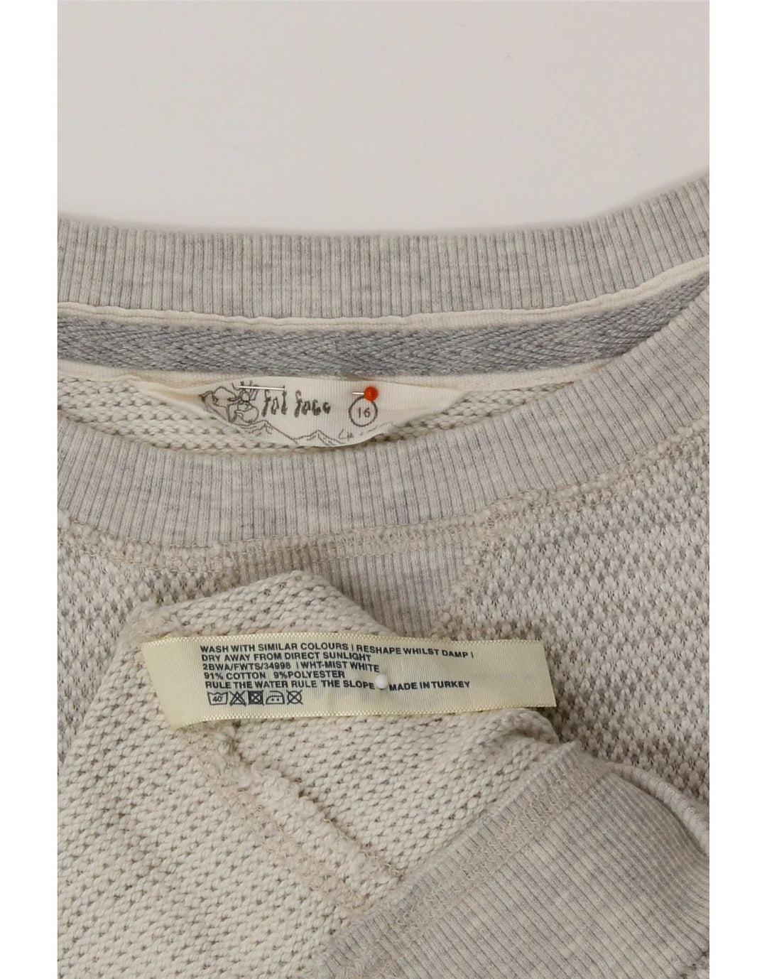 Fat Face Sweat-shirt pour femme UK 16 Large Gris Coton