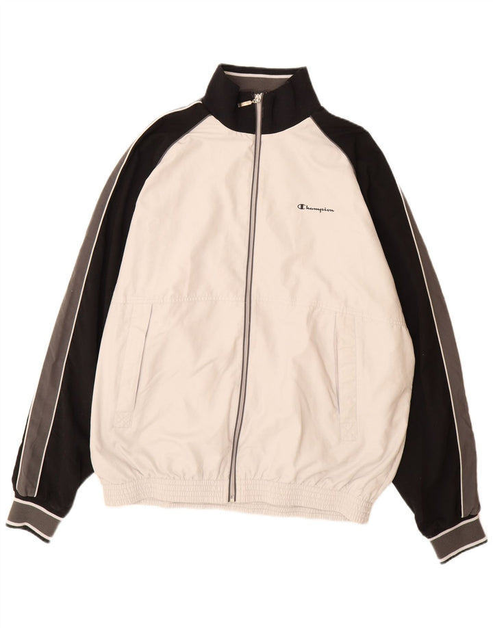 CHAMPION Veste de Survêtement Homme 2XL Blanc Colorblock Polyester