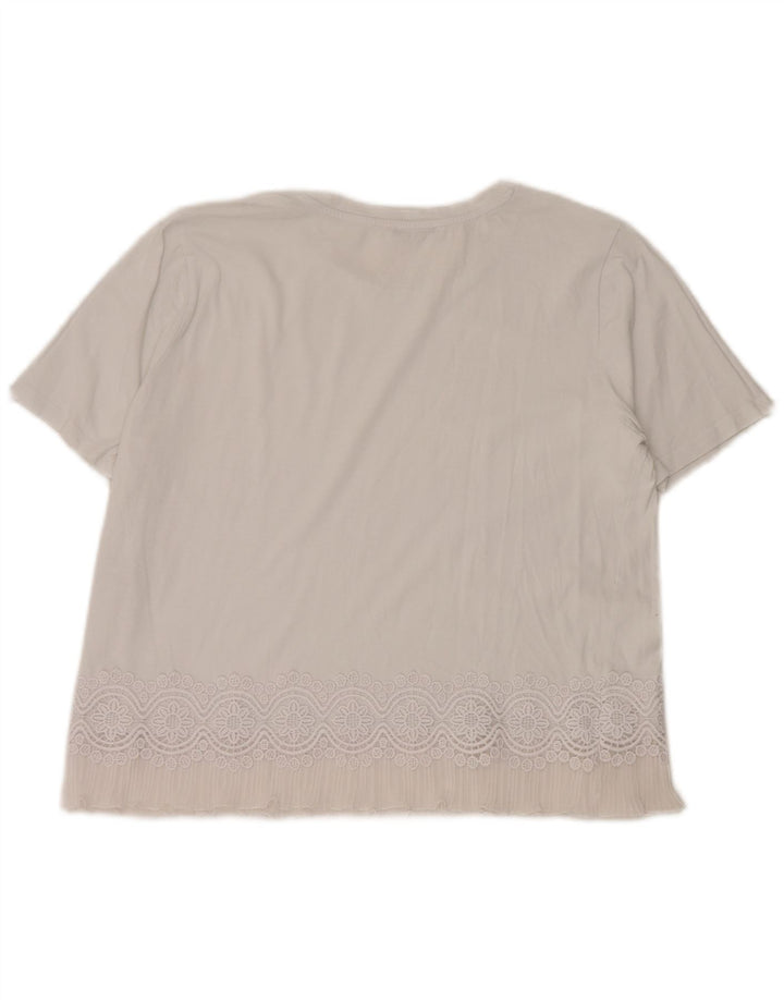 Zara Womens Blouse Top UK 16 Grand Coton Blanc