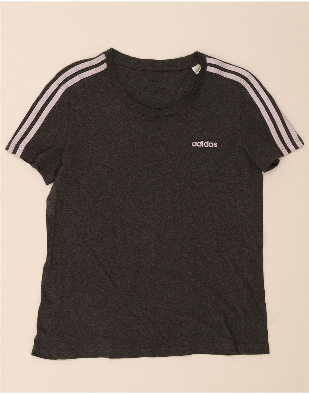 ADIDAS Womens T-Shirt Top UK 16/18 Large Grey Vintage Adidas and Second-Hand Adidas from Messina Hembry 