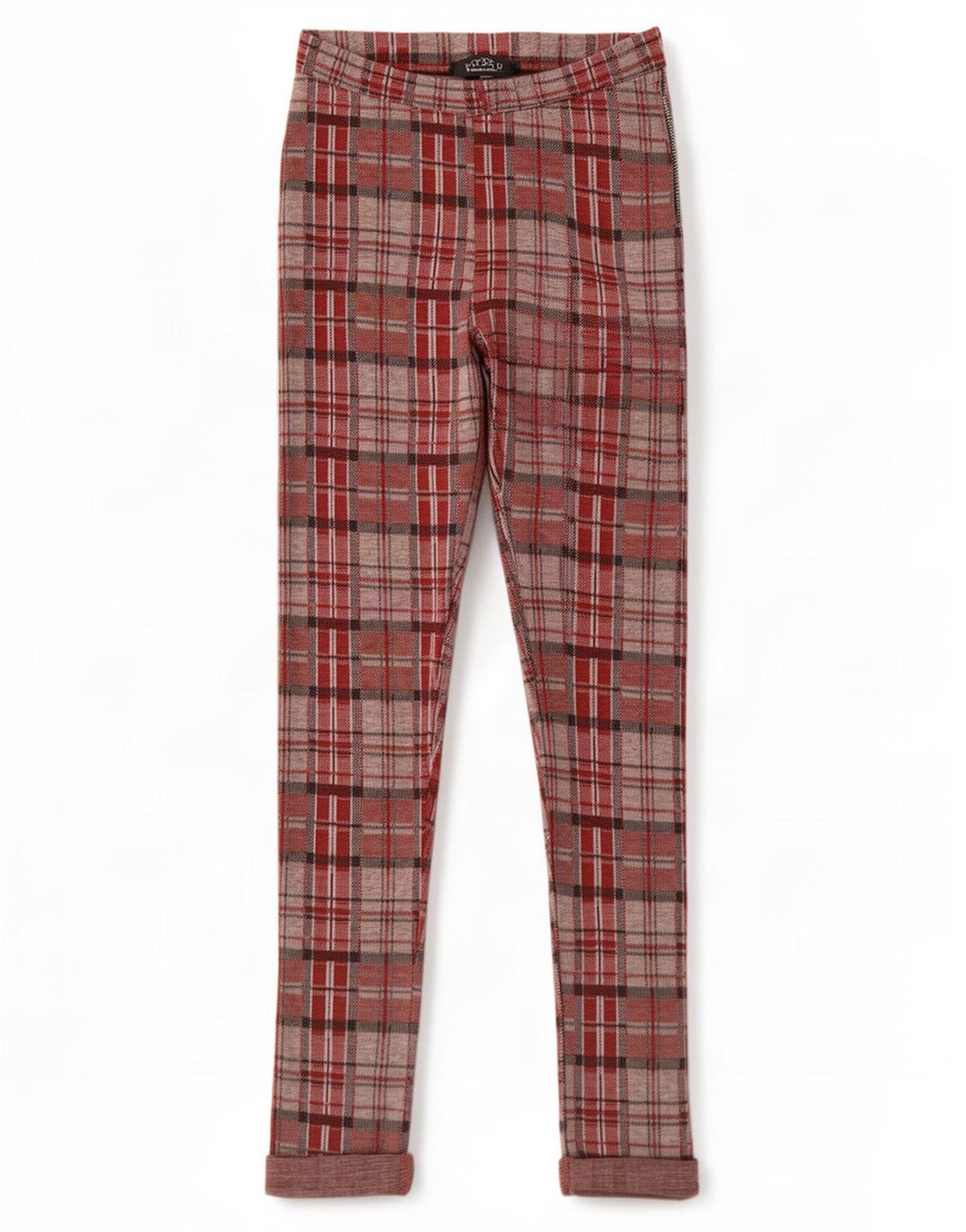 Topshop Leggings Graphiques Femme UK 8 Petit Carreau Rouge Polyester
