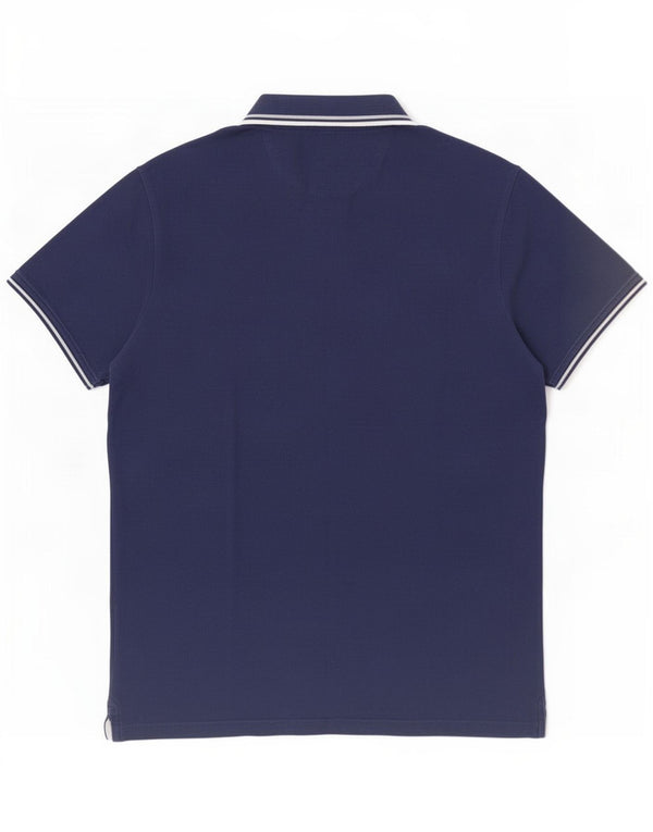 Champion Polo Homme Large Bleu Marine Rayé