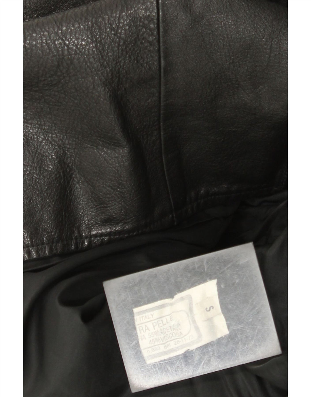 vintage Womens Crop Veste en cuir surdimensionné UK 10 Petit cuir noir