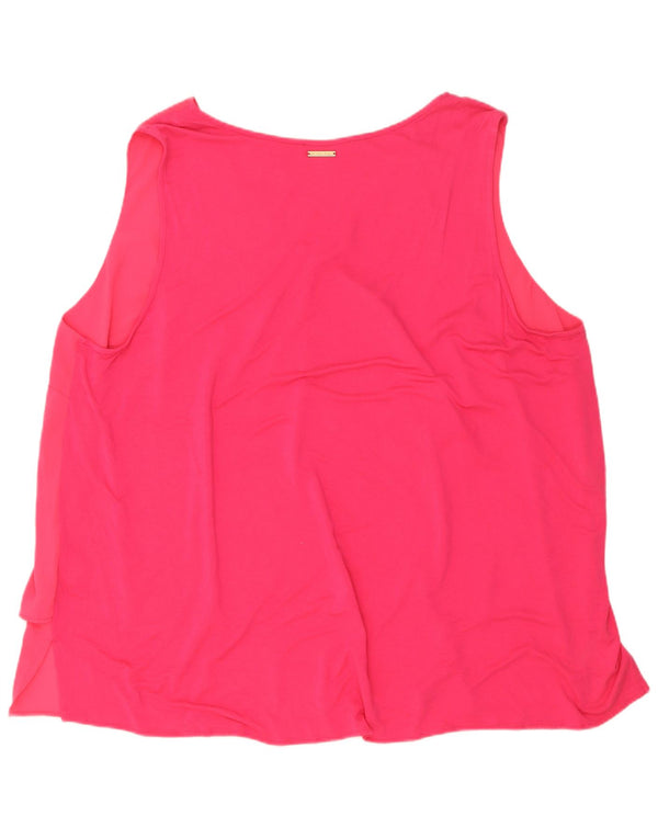 Michael Kors Haut chemisier sans manches pour femme UK 22 3XL Rose Polyester
