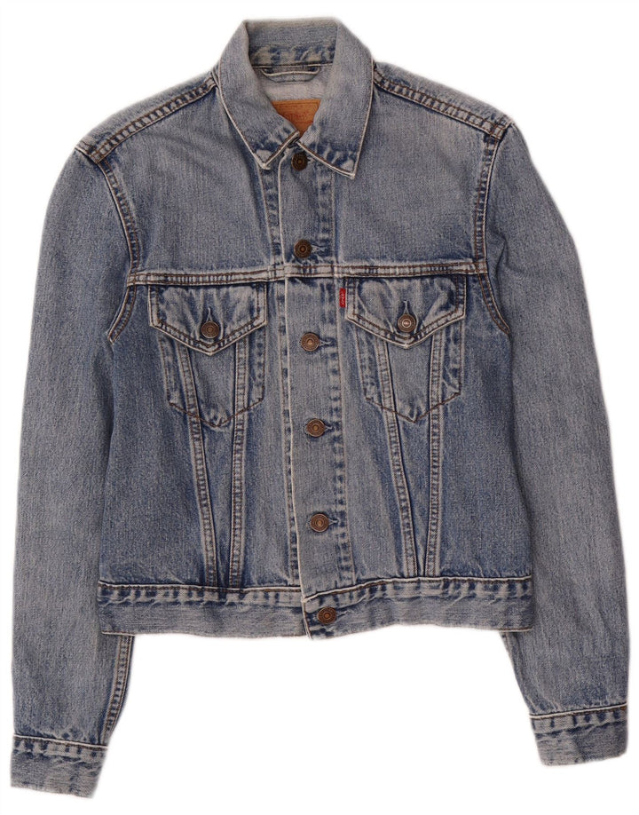 Levi's Veste en Jean Femme UK 10 Petit Bleu Coton