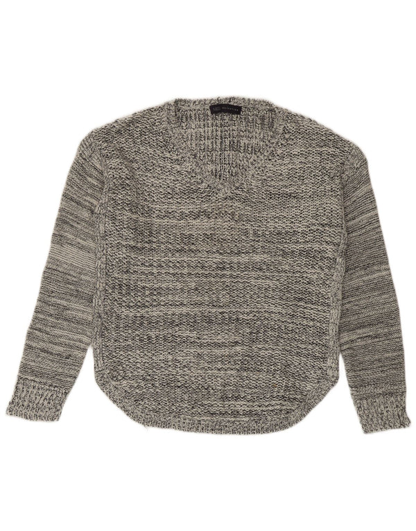 Marks & Spencer Pull col en V pour femme UK 14 Bleu marine moyen moucheté