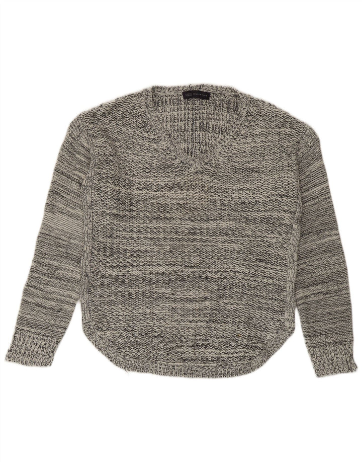 Marks & Spencer Pull col en V pour femme UK 14 Bleu marine moyen moucheté