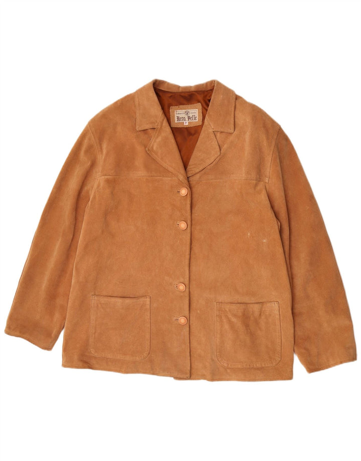 vintage Femmes Surdimensionné 4 Boutons Blazer En Daim Veste IT 44 Brun Moyen
