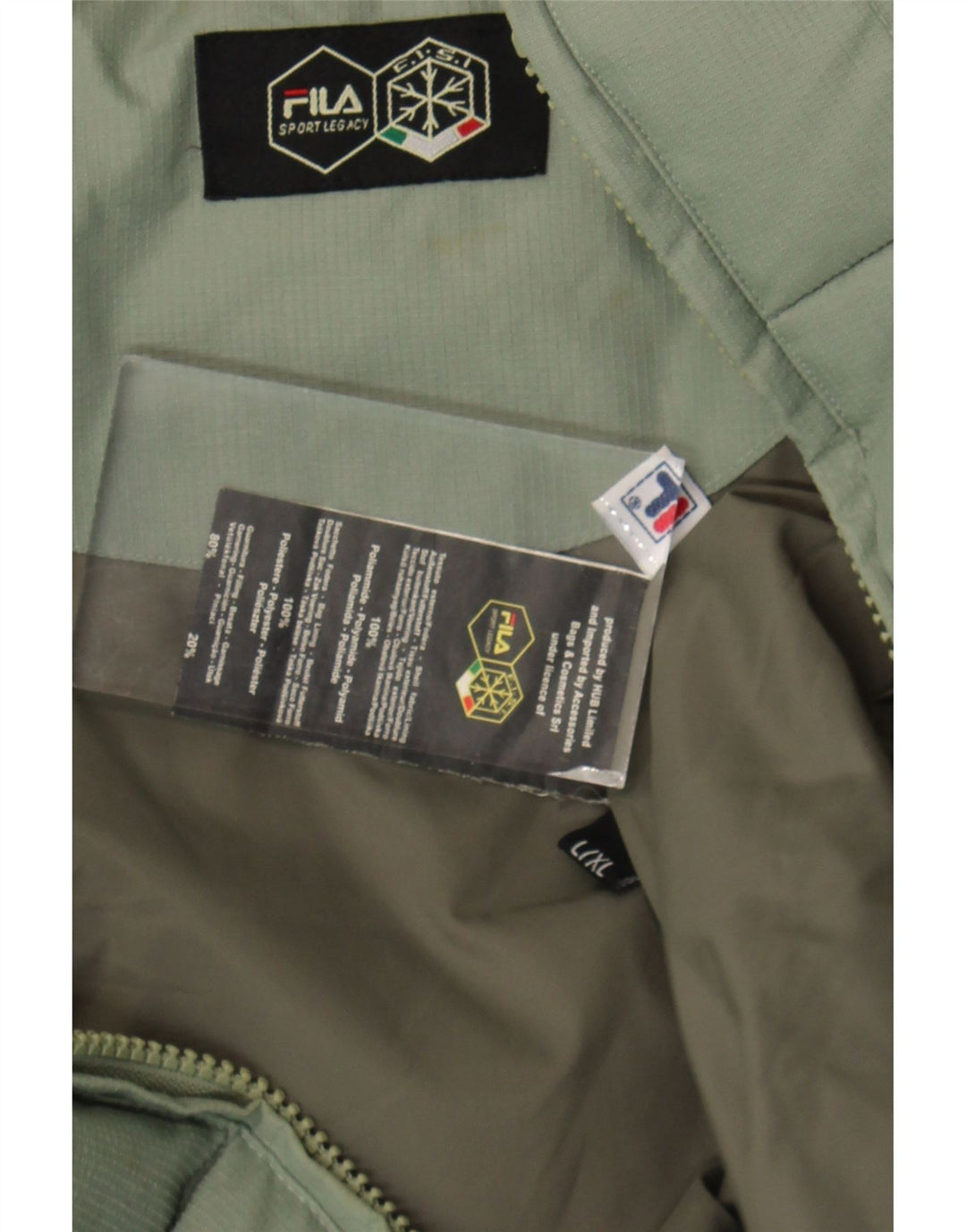 FILA Veste matelassée homme UK 40 Large Vert Polyamide