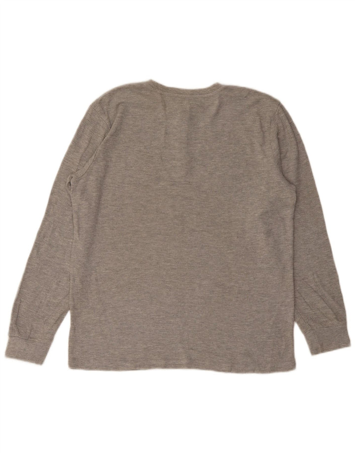 Hurley T-Shirt Manches Longues Homme Gris Moyen Coton