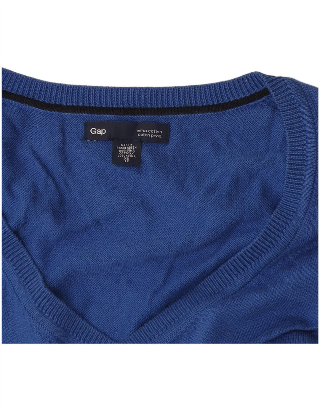 Gap Pull Col V Homme XS Bleu Coton