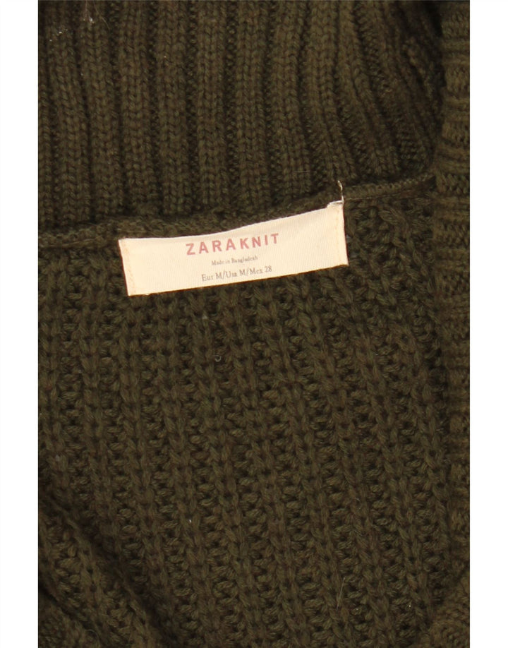Zara Cardigan à double boutonnage pour femme UK 14 Kaki moyen