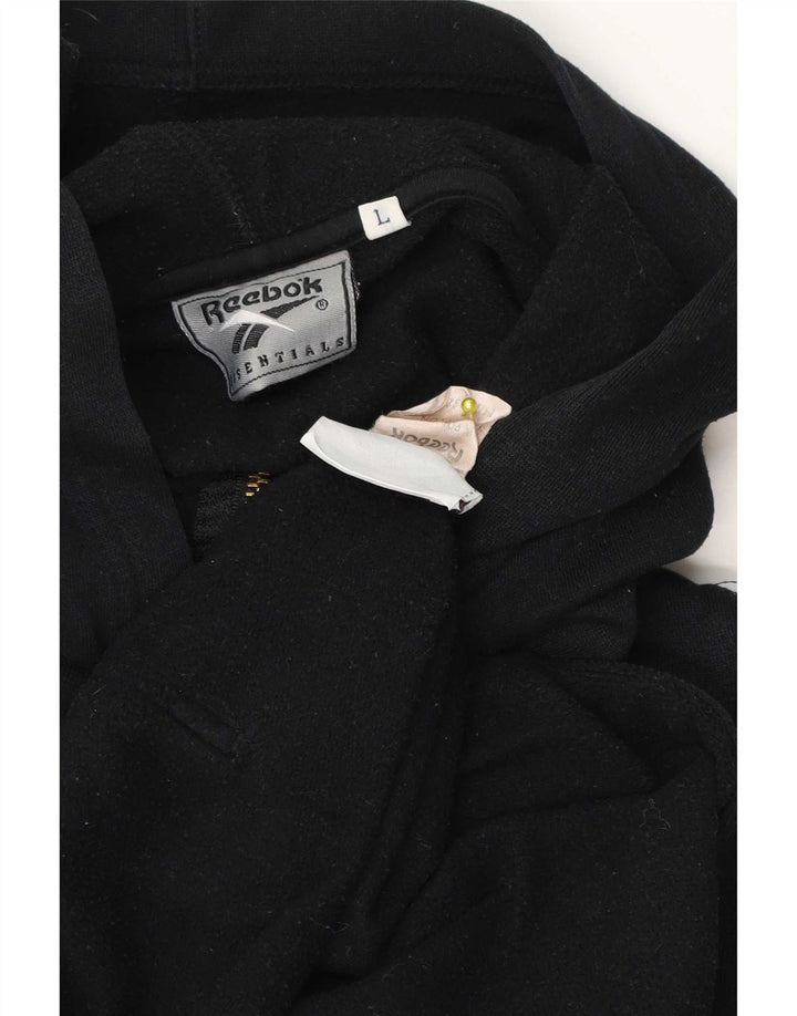 Reebok Veste polaire à capuche pour homme UK 40 Large Noir Polyester