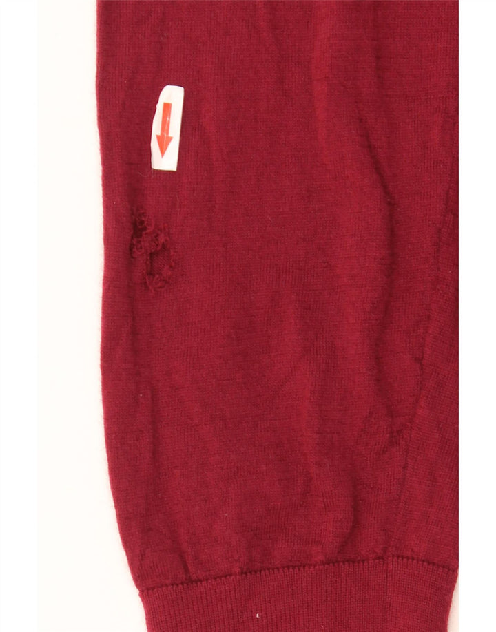 MARKS & SPENCER Pull col en V pour homme 2XL Rouge Laine mérinos