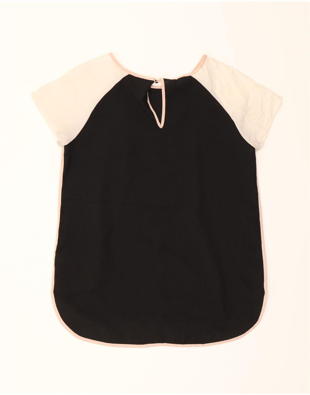 MOSSIMO Womens Blouse Top UK 10 Small Black Colourblock Polyester Vintage Mossimo and Second-Hand Mossimo from Messina Hembry 