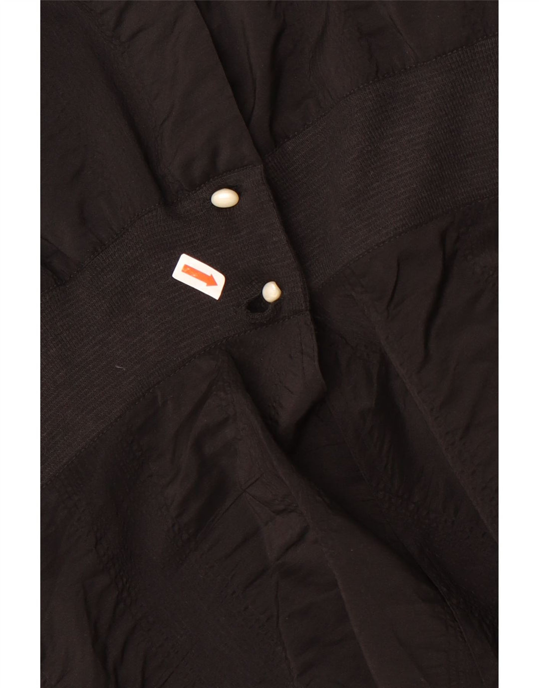 vintage Femme Chemise Blouse UK 18 XL Acétate Noir