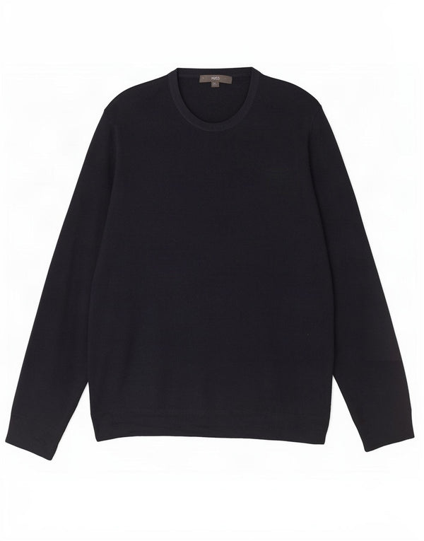 Marks & Spencer Pull col rond pour homme 2XL Bleu marine Acrylique