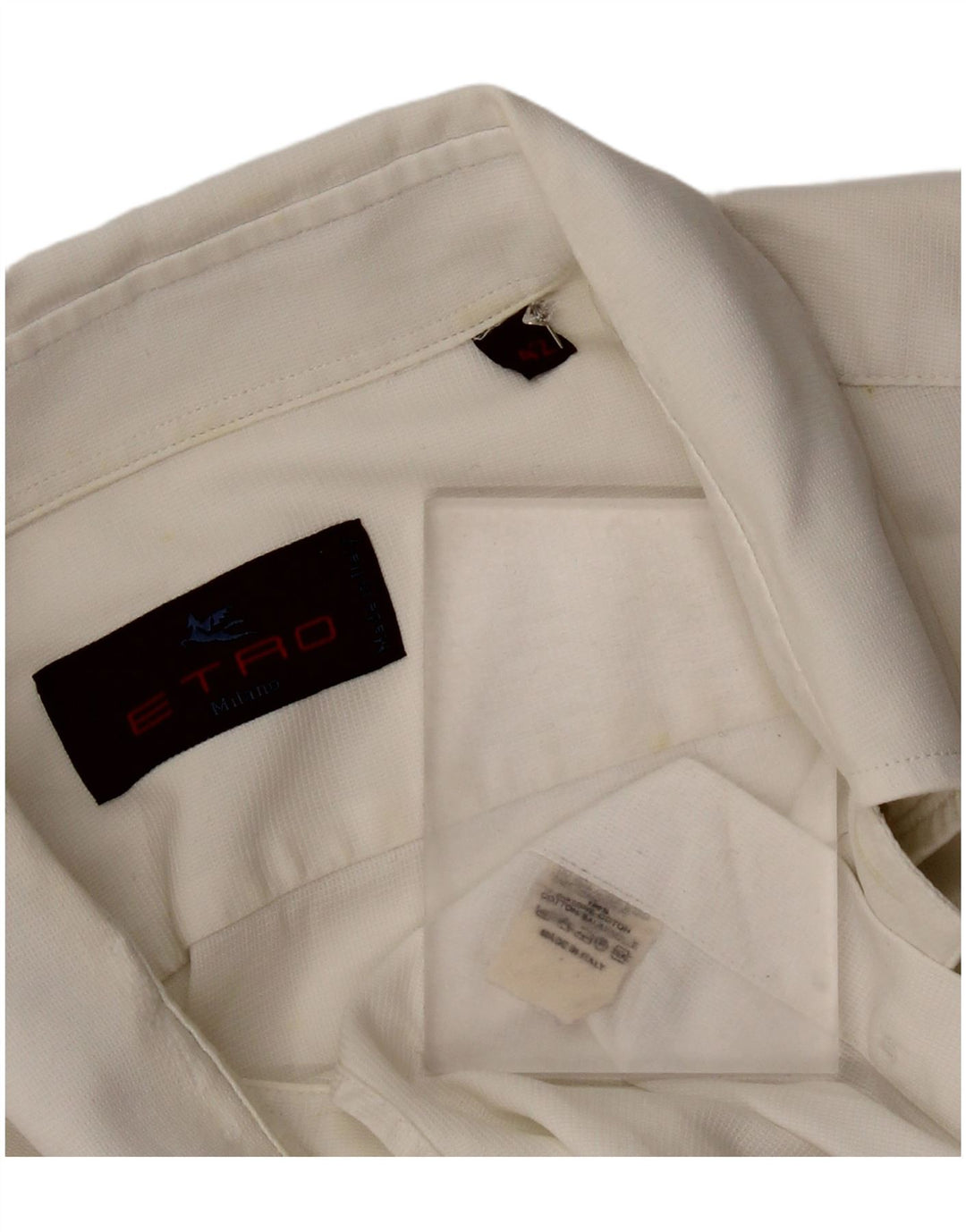 Etro Chemise Homme Taille 42 Large Coton Blanc Cassé