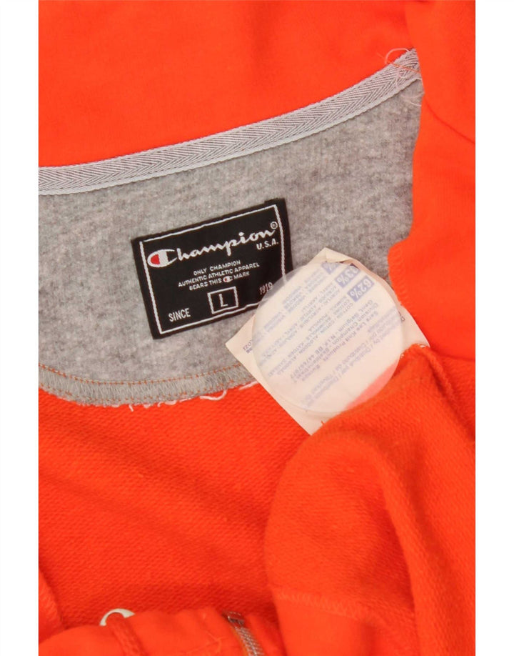 Champion Veste de survêtement Crop Graphic pour femme UK 14 Large Orange