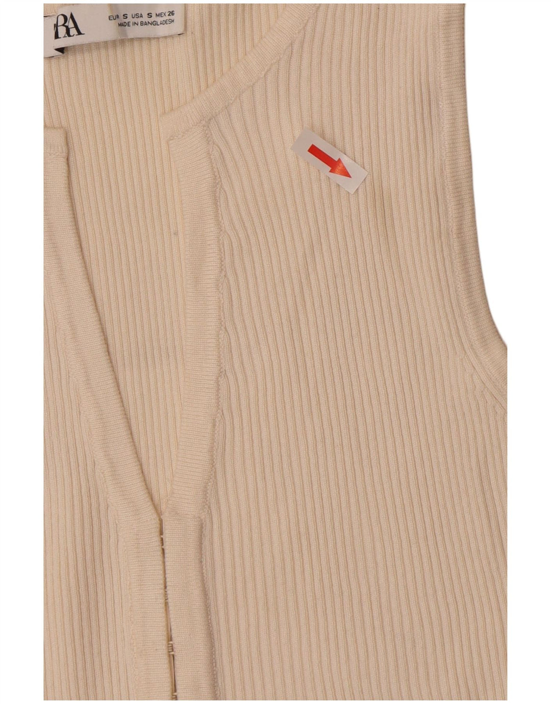 Zara Femme Cardigan Top UK 8 Small Viscose Blanc Cassé