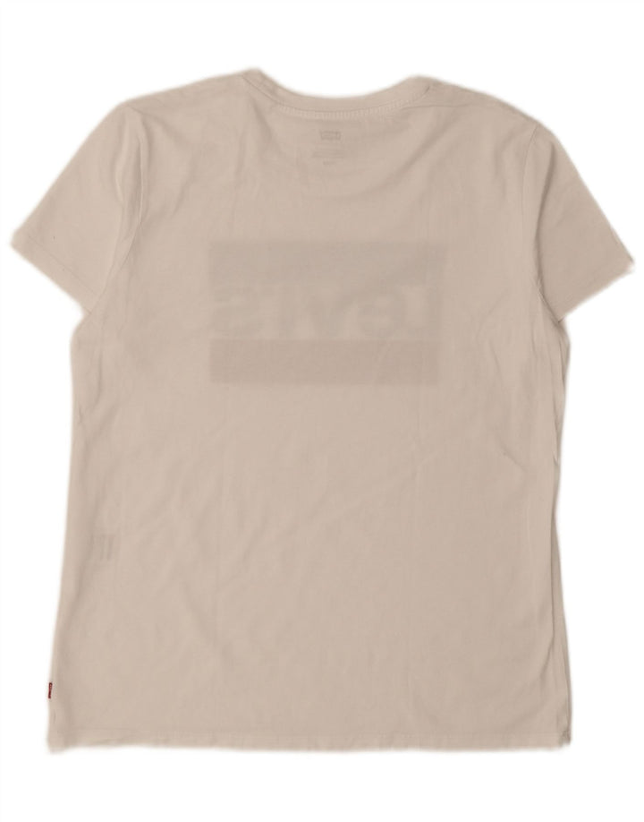 Levi's T-Shirt Graphique Femme UK 14 Blanc Moyen