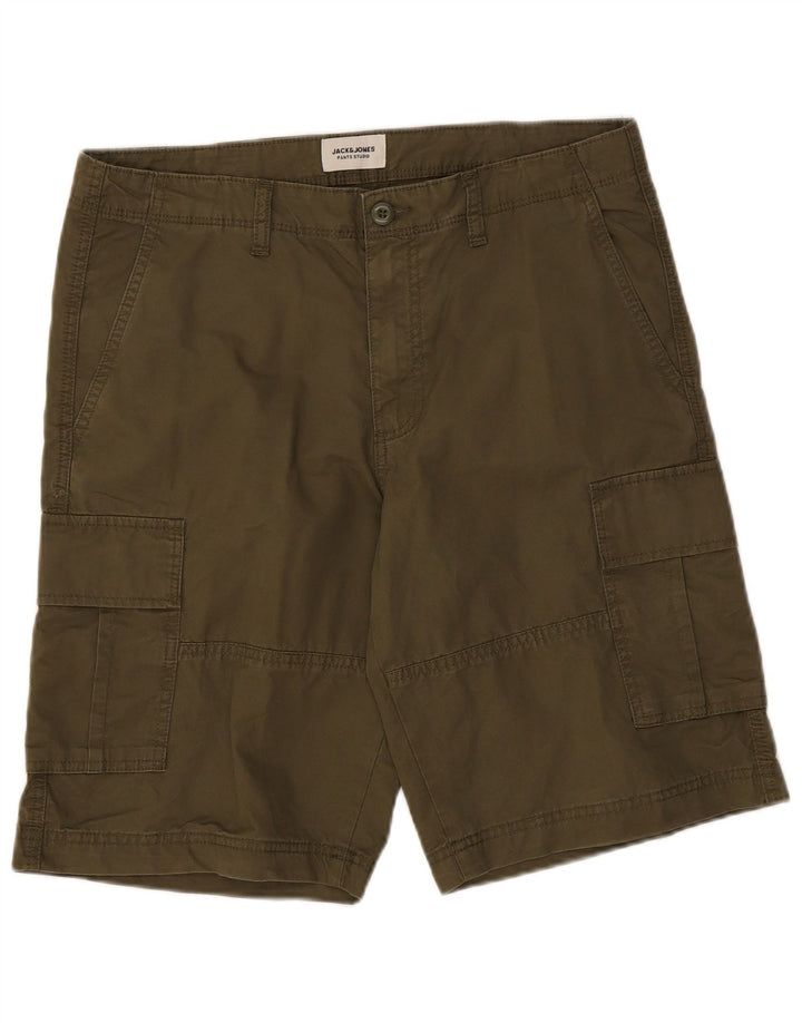 Jack & Jones Short Cargo Homme Medium W34 Kaki Coton