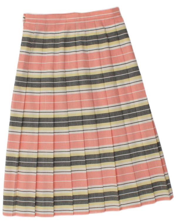 EASTEX Womens High Waist A-Line Skirt UK 12 Medium W28  Pink Striped