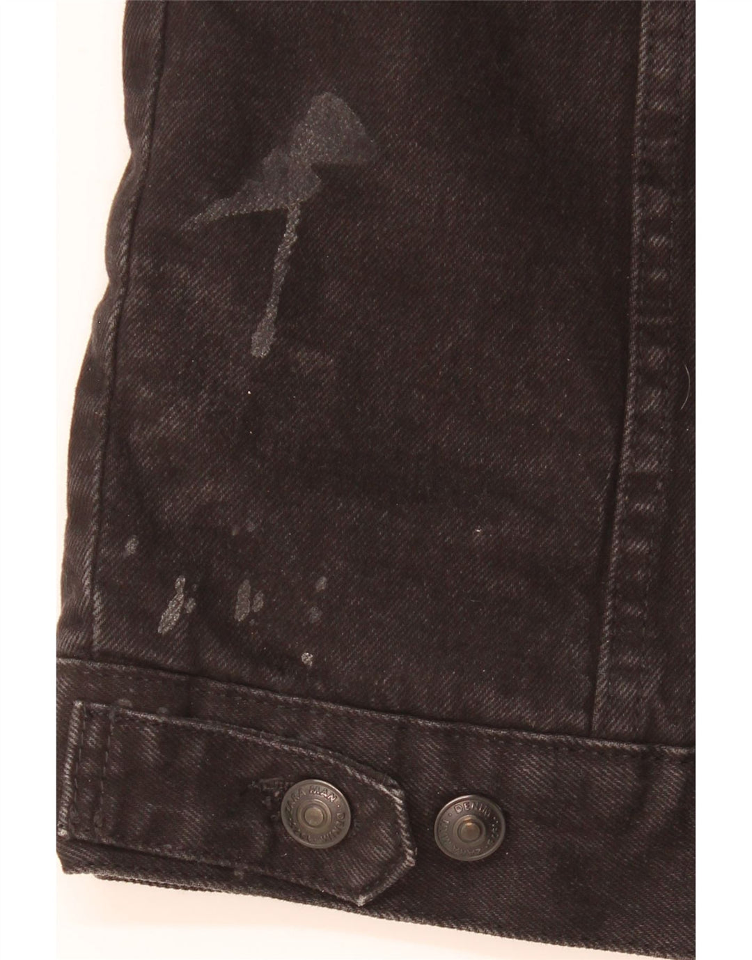 Zara Veste Sherpa en jean pour homme UK 42 XL Noir Polyester
