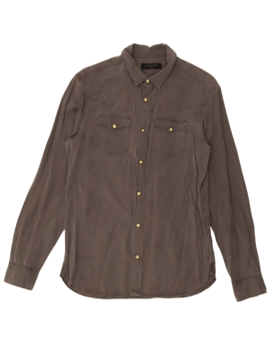 All Saints Chemise Homme Petit Gris Lyocell
