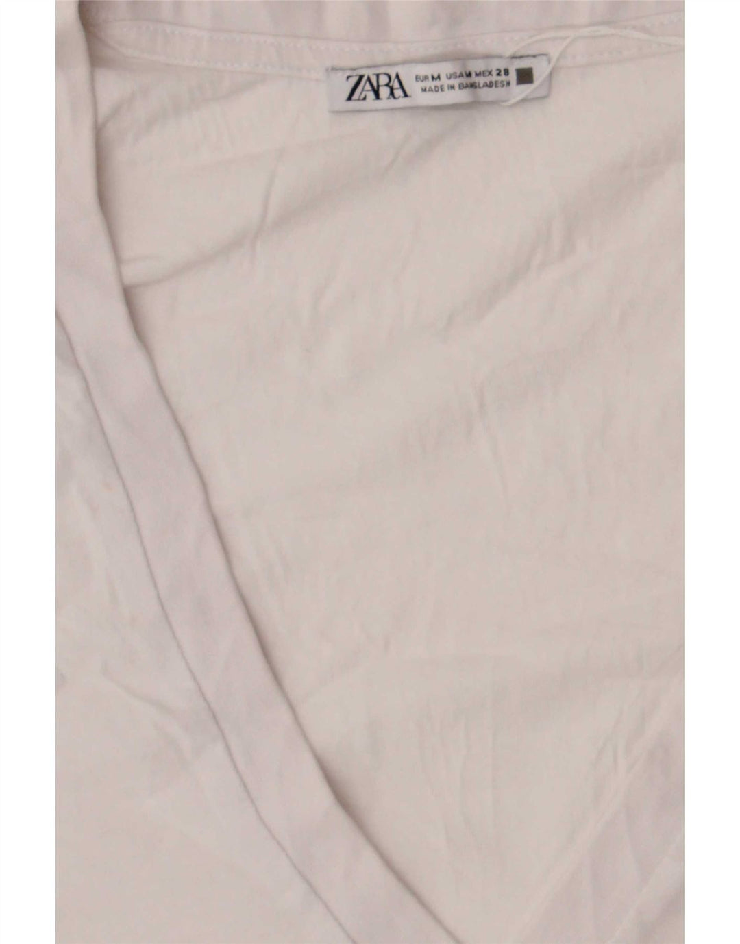 Zara Femme T-Shirt Top UK 14 Moyen Blanc