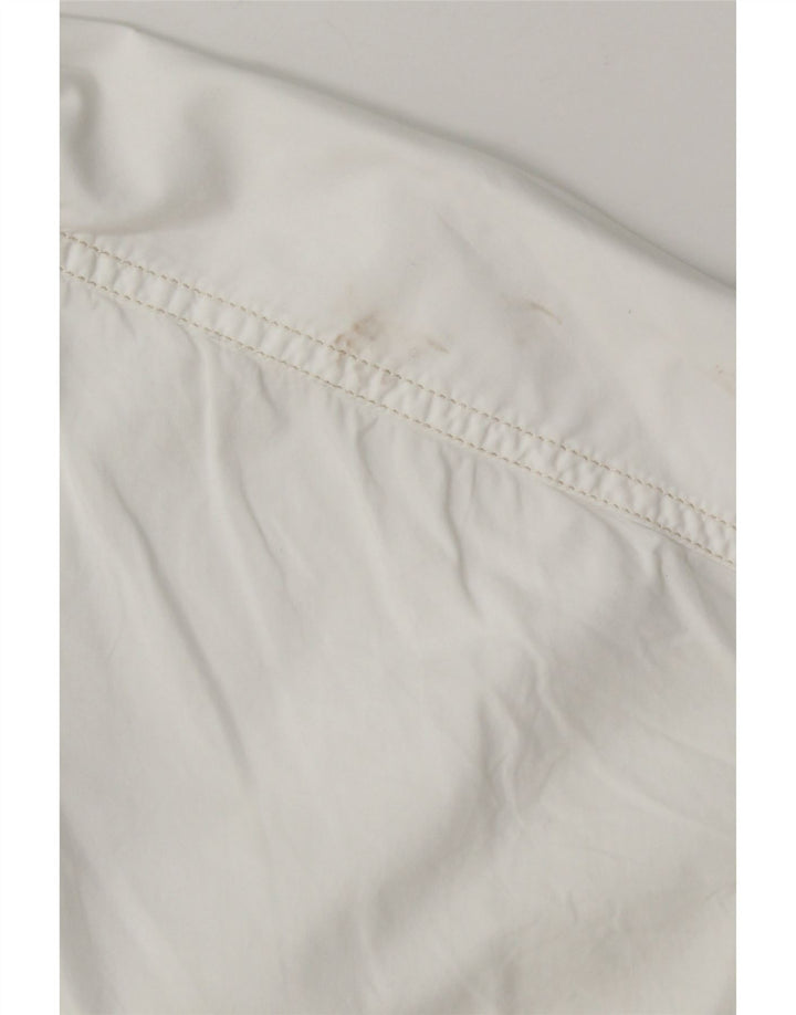 Benetton Chemise surdimensionnée pour femme UK 10 Small Blanc Coton