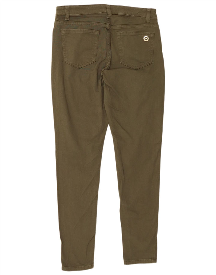 MICHAEL KORS Pantalon décontracté skinny pour femme US 8 Medium W28 L29 Kaki