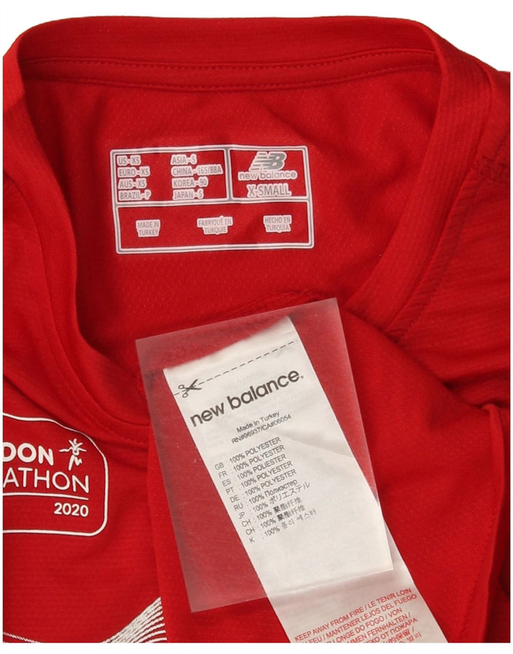 New Balance T-Shirt Graphique Homme Top XS Rouge Polyester