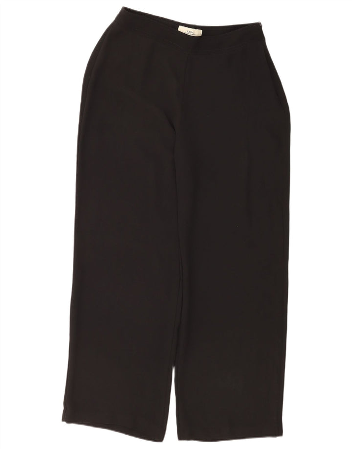 Zara Pantalon court coupe ample pour femme EU 40 Medium W30 L26 Noir Polyester