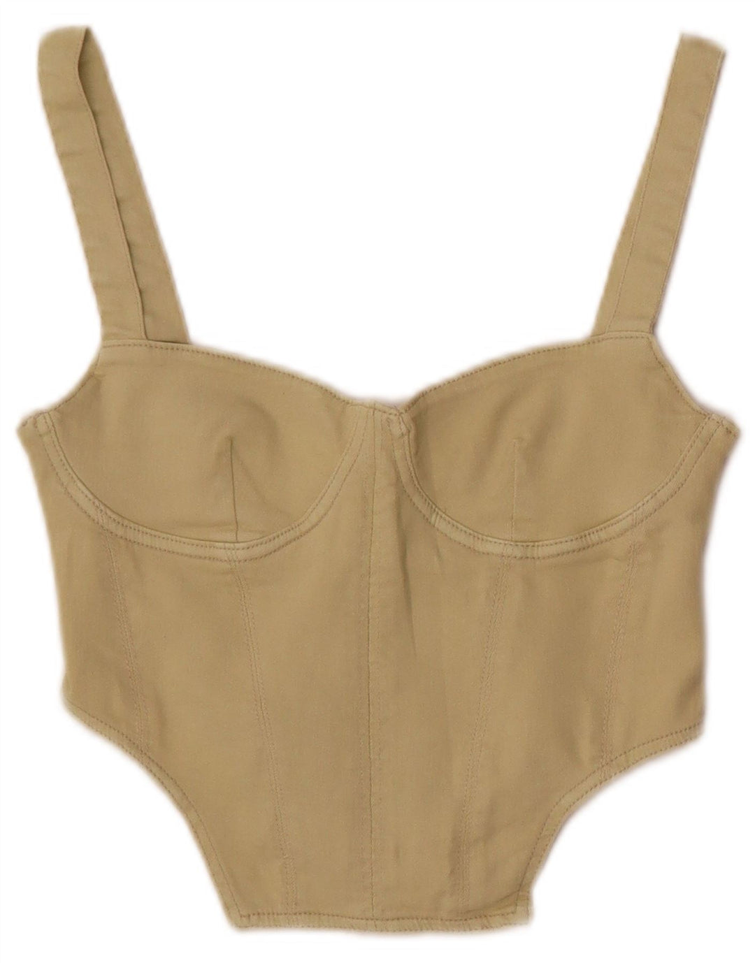 Zara Femme Top Corset UK 8 Petit Vert