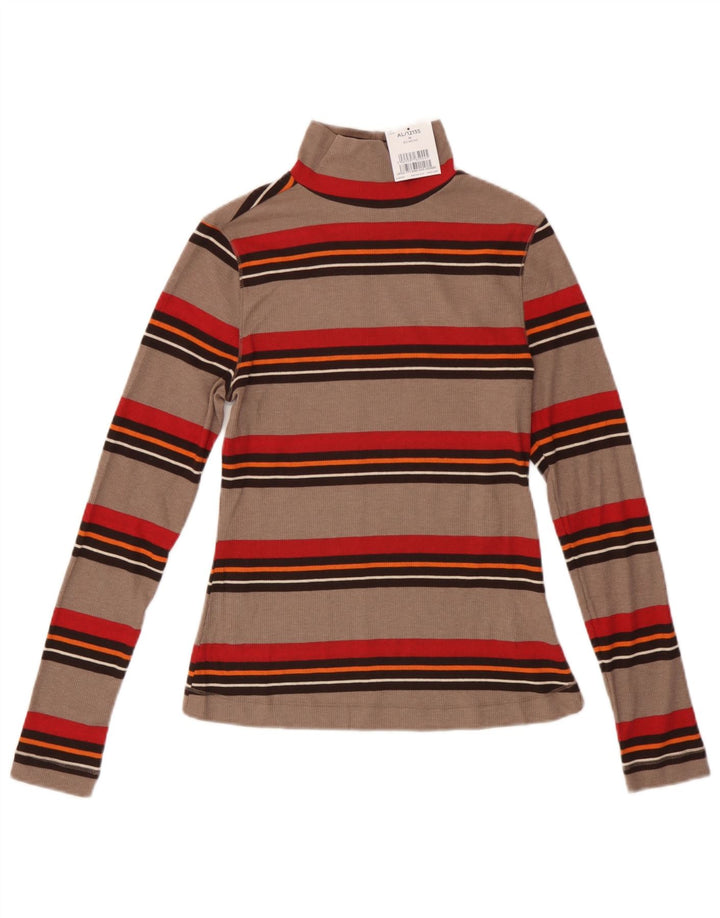 Next Top Femme Manches Longues UK 42 Coton Rayé Beige Moyen