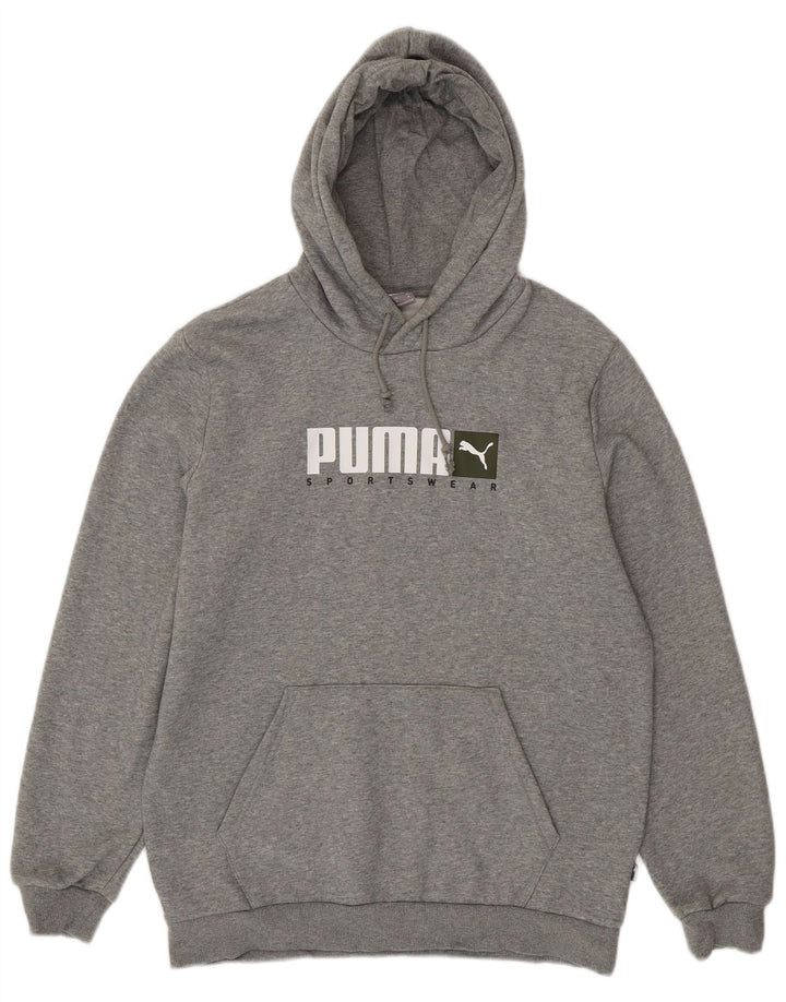 Puma Pull à Capuche Graphique Homme Gris Moyen Moucheté Coton