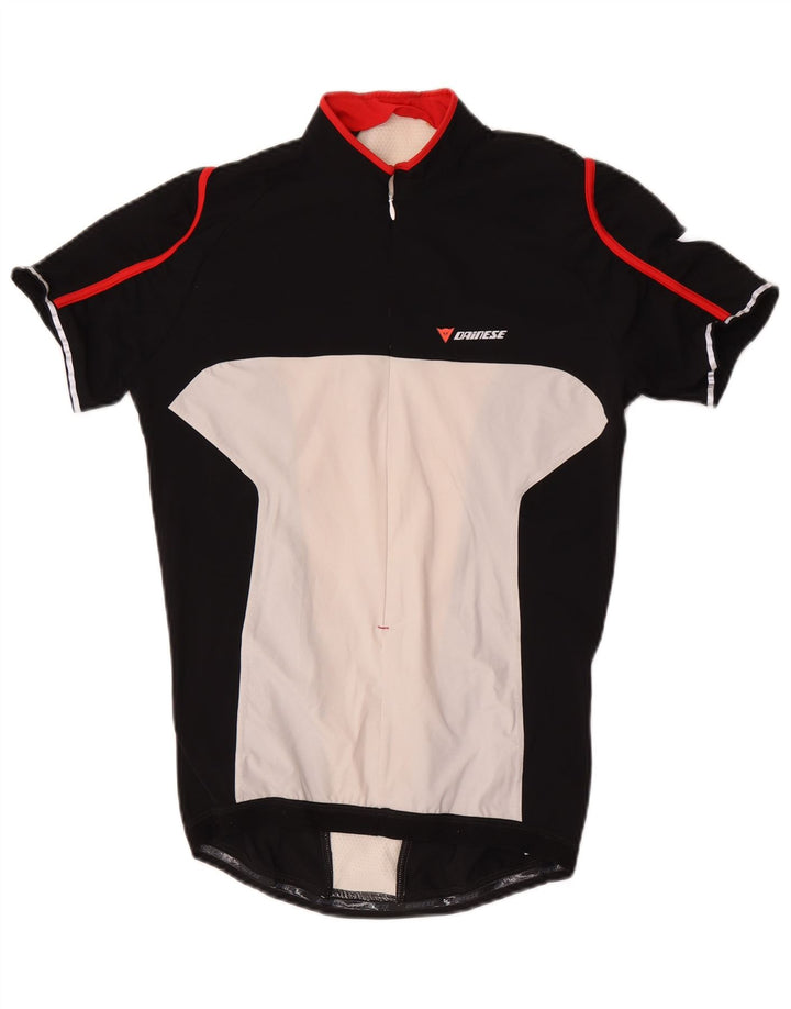 Dainese Haut en Jersey à Manches Courtes et Col Zippé pour Homme Noir Moyen Colorblock