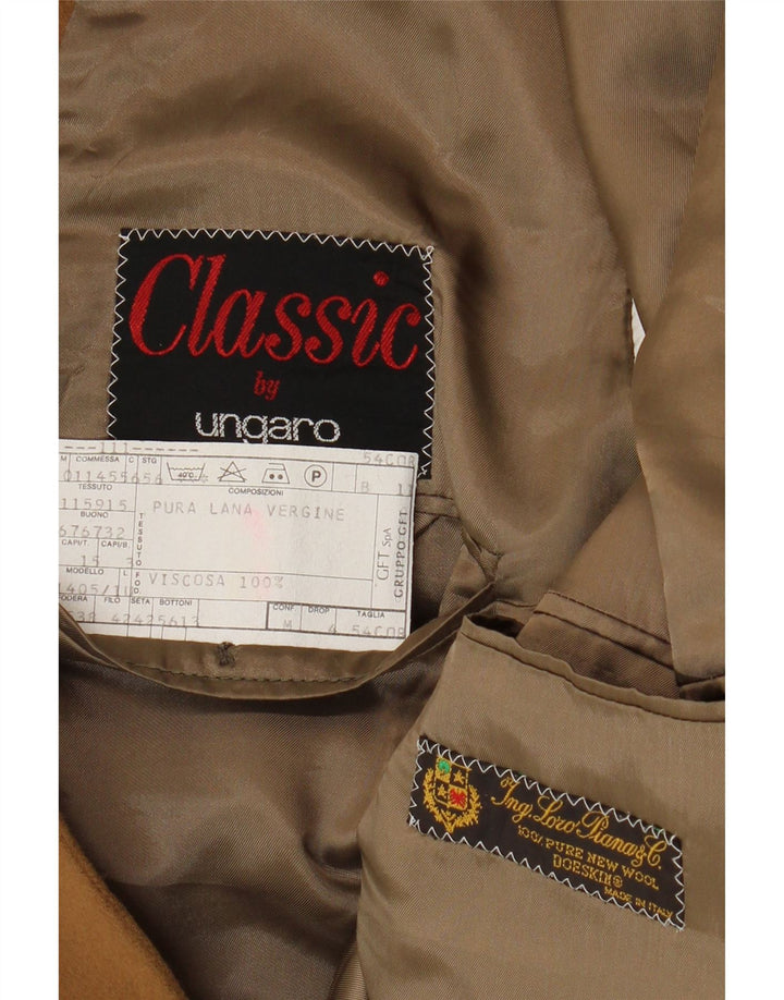 UNGARO Veste Blazer Classique à 2 Boutons pour Homme IT 54 2XL Marron Laine Vierge