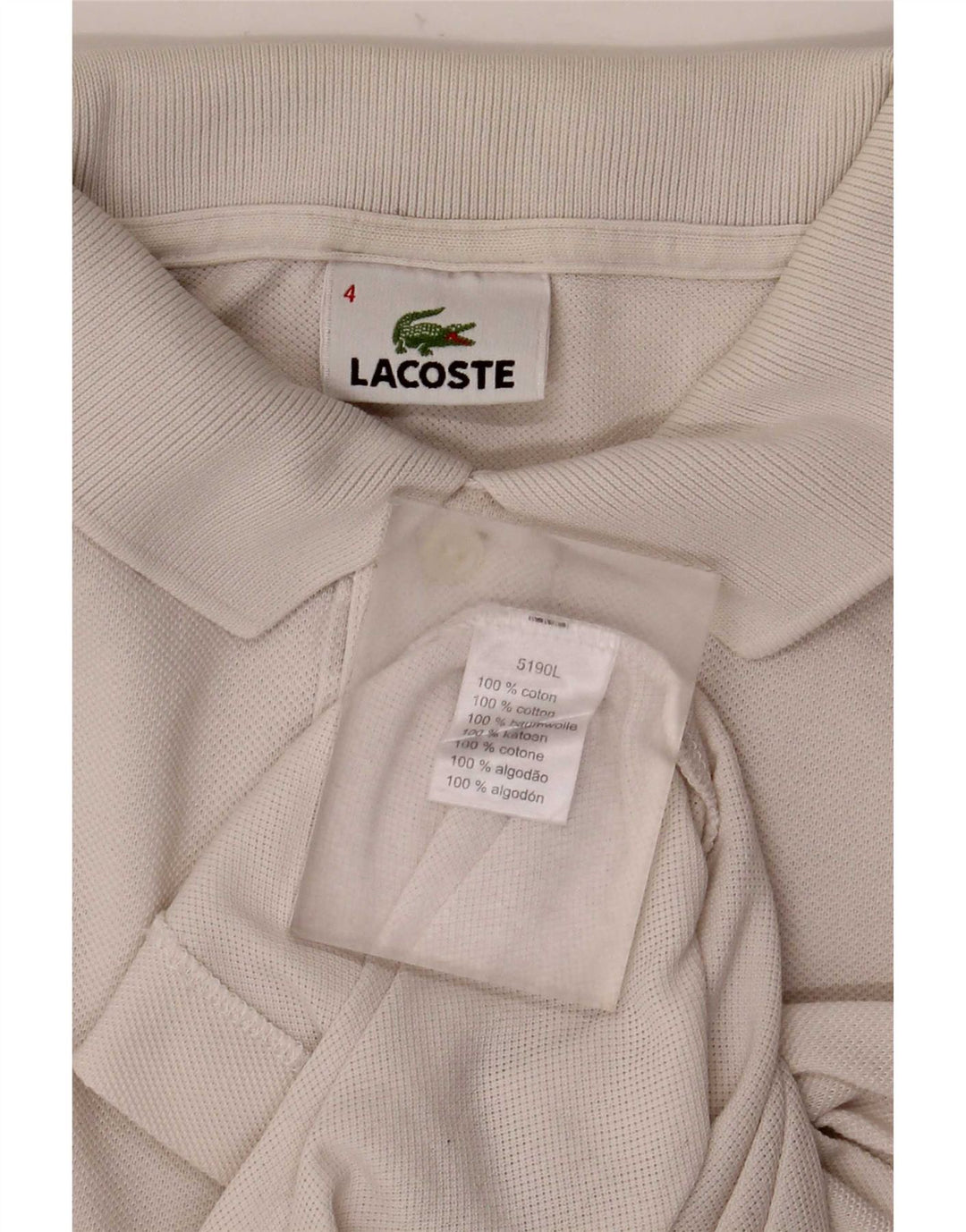 Lacoste Polo Homme Taille 4 Coton Blanc Moyen