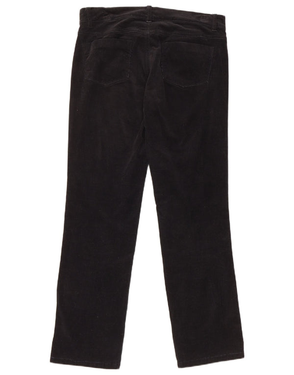 Benetton Pantalon Droit En Velours Côtelé Femme IT 42 Medium W30 L28 Noir