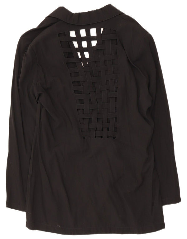vintage Femme 2 Bouton Blazer Veste UK 14 Moyen Noir
