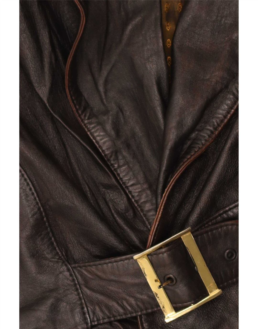 veste en cuir femme vintage UK 12 Brun moyen