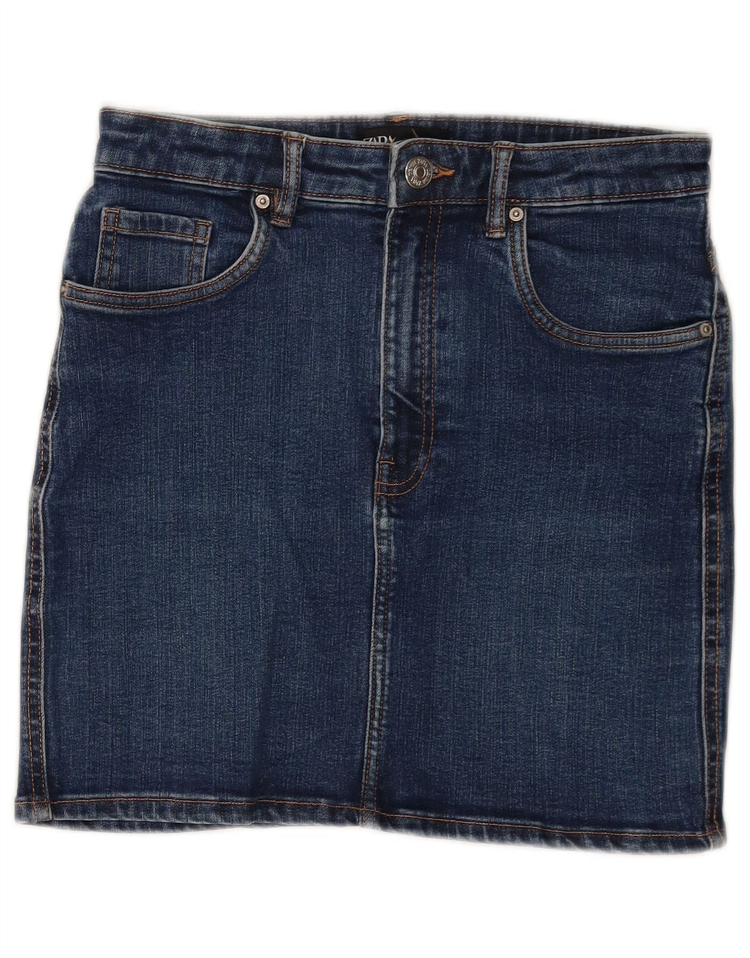 Zara Femme Mini Jupe En Jean Moyen W28 Bleu