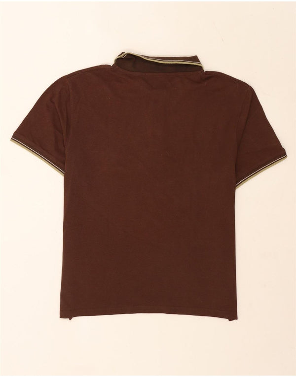 Trussardi Mens Polo Shirt XL Brown Striped