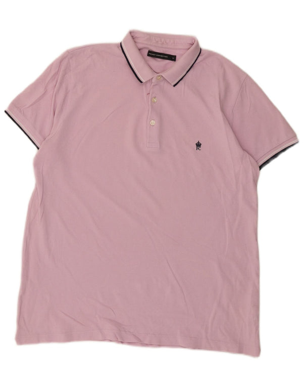 French Connection Polo Regular Fit Homme Rose Moyen Coton