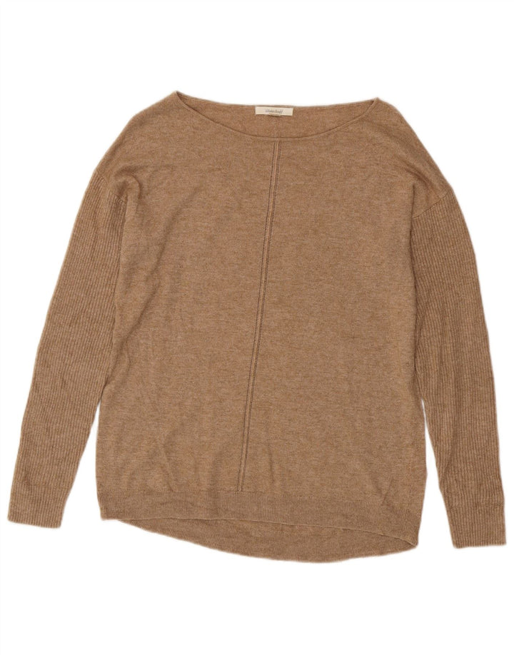 WHITE STUFF Pull col bateau pour femme UK 12 Viscose beige moyen