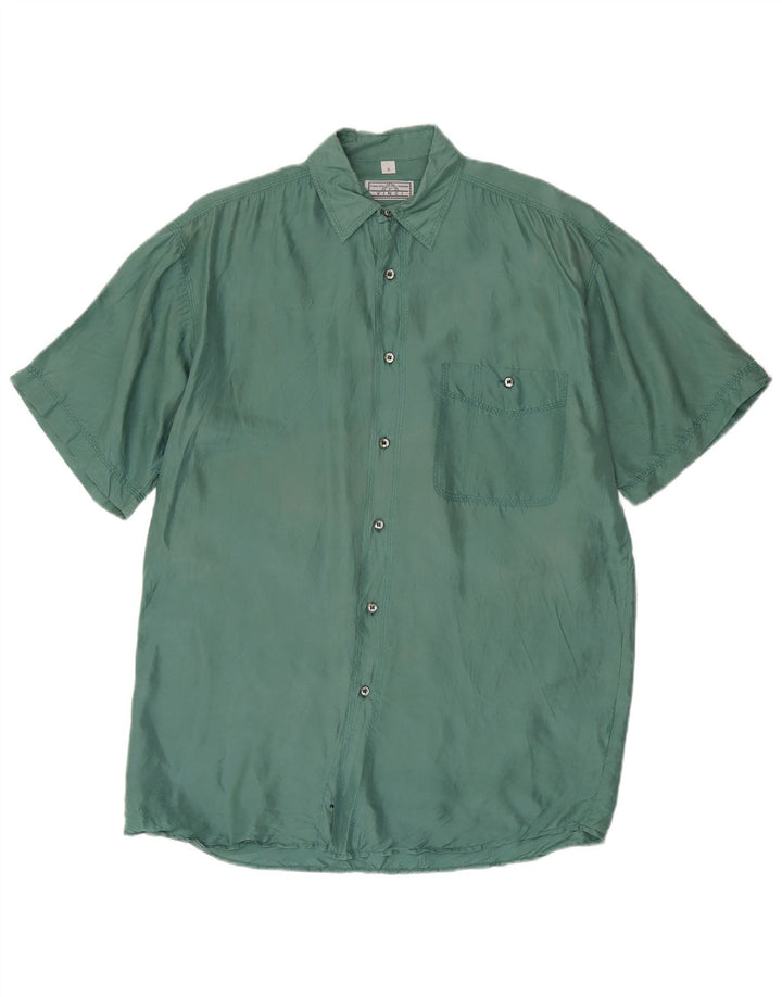 Vinci Chemise à manches courtes pour homme Petite soie verte